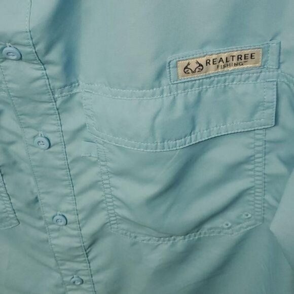 RealTree Fishing Vented Pockets Casual Button Down Short Sleeve Sz L Shirt - Picture 3 of 11